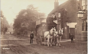 Kempsey near Worcester. Talbot Hotel & Horse Bus by Percy Parsons, Worcester. - Picture 1 of 1