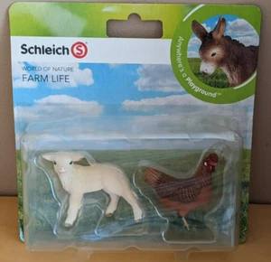 Schleich - 21033 World of Nature Farm Life - lamb and Chicken - Retired Lot A - Picture 1 of 5