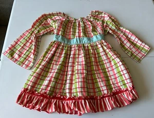 Vestido Matilda Jane de poliéster a cuadros manga larga con cinta de lazo trasero - Imagen 1 de 8