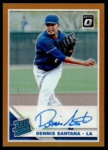 2019 Donruss Optic Rated Rookies Signatures Orange Dennis Santana Auto 52/99 Los - Picture 1 of 2