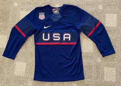 Nike Team U.S.A. Hockey Jersey Shirt Sweater Navy Blue $140 Men's M Medium - Image 1 of 4