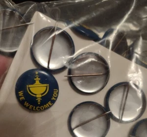 "WE WELCOME YOU" Mini Metal Buttons - Package of 20 - Picture 1 of 2
