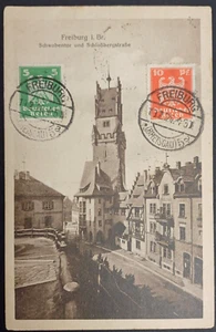 old Postcard Freiburg 1926 German Reich Railway Workers esperanto stamped used - Picture 1 of 2