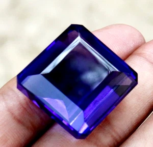 Piedra preciosa natural certificada forma radiante 81,44 quilates piedra preciosa suelta amatista púrpura - Imagen 1 de 9