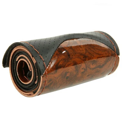 Cubierta de volante cosida a mano hágalo usted mismo buen agarre accesorios de decoración de automóviles para 15 pulgadas Foto 1 de 4