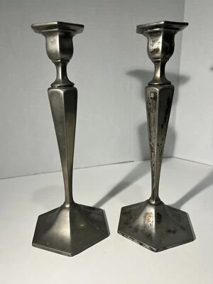 PRATO DE PRATA ANTIGO SHEFFIELD 10" PAR DE CASTIÇAIS CONJUNTO DE 2 ANTIGOS VINTAGE - Imagem 1 de 4