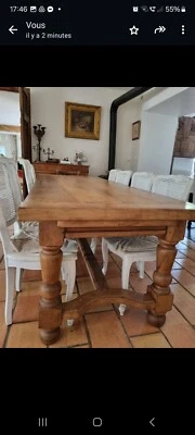 Ancienne table de monastère en chêne brut Début XXème - Photo 1/4