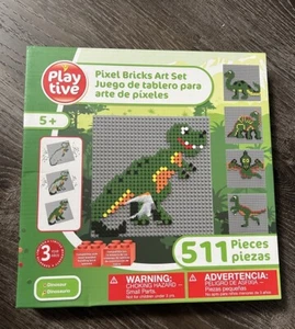 Play Tive Pixel Bricks Art Set Dinosaurs , 511 Pieces, New - Picture 1 of 2