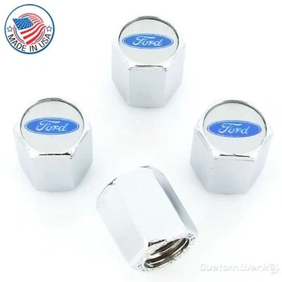 Ford Oval Logo Tire Stem Valve Caps (Chrome) - Image 1 of 3