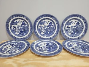 "Juego de 6 platos de cena Johnson Brothers de porcelana azul sauce de 10""" - Imagen 1 de 8