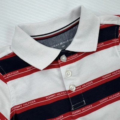 Tommy Hilfiger Bebé Niño Polo 18M Rojo Blanco Azul Marino Rayas Nuevo con Etiquetas Manga Corta Foto 1 de 4