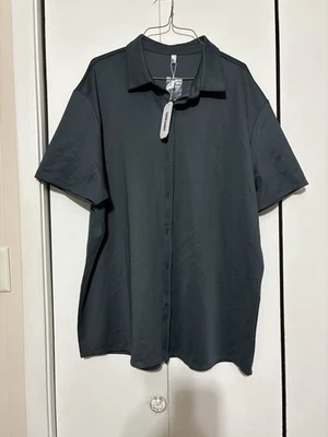 Camisa para hombre UNIQLO NUEVA CON ETIQUETAS - gris oscuro liso, abotonada, manga corta - XXL Foto 1 de 4