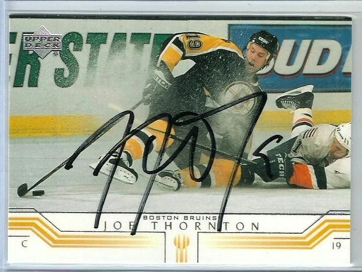 Tarjeta autografiada firmada por Joe Thornton Upper Deck Auto Boston Bruins Foto 1 de 1
