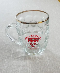 Ravenhead England Glas Pub Becher McGill University Wappen Goldrand Grübchen - Bild 1 von 8