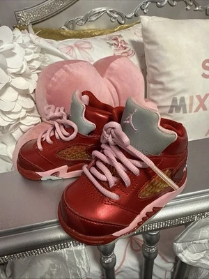 Nike Air Jordan 5 Retro Día de San Valentín TD Zapatillas para niños pequeños Talla 3C Foto 1 de 4