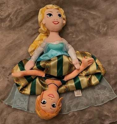 Boneca de pelúcia reversível Frozen 2 em 1 Elsa & Anna Topsy Turvy parques da Disney - Imagem 1 de 4