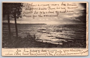 Postal Michigan Charlevoix Noche en el Lago W C Bellinger - Imagen 1 de 2