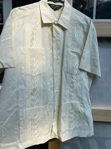 Camicia Juan Carlos Guayabera vintage anni 60 70 uomo XL ricamata cubana messicana nuova! - Foto 1 di 5