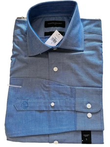 NUEVA Camisa Banana Republic Para Hombres Azul Oscuro Talla Pequeña Calce Ajustado Manga Larga Logo Nueva con Etiquetas - Imagen 1 de 7