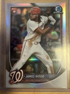 2025 Bowman Chrome - James Wood - Red Rookie Refractor SP - Nationals RC - Picture 1 of 4