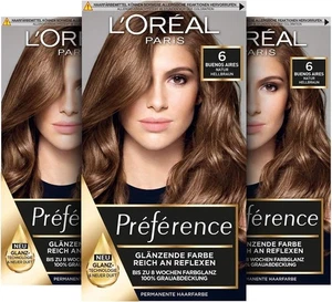 L'Oréal Paris Préférence 6 Buenos Aires Dark BlondeLluminous Hair Dye, Pack of 3 - Picture 1 of 9