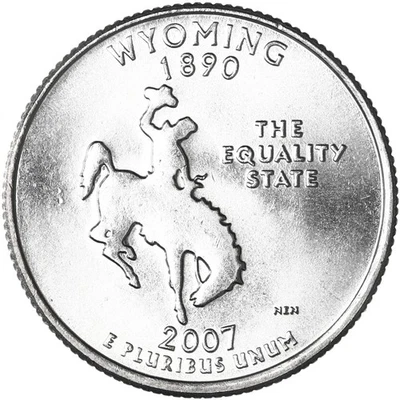 2007 D State Quarter Wyoming BU CN-Clad US Coin - Image 1 of 4