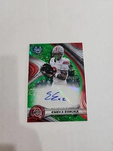 2024 Bowman Best U Emeka Egbuka RC Green Sparkle Ref Auto /99 ZM - Bild 1 von 3