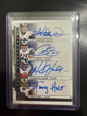 2025 Panini Impec Qua  Kurt Warner, Marshall Faulk Isaac Bruce Tory Holt  #4of5! - Image 1 of 2