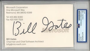 SIGNED Bill Gates Microsoft Founder Business Card Cut PSA DNA COA AUTOGRAPHED - Picture 1 of 2