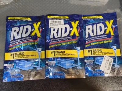 3 PAQUETES Tratamiento Sistema Séptico Rid-X, Tanque Séptico 3 Meses Concentrado #G2 Foto 1 de 2
