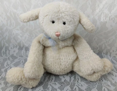 Gund FLOPPITY Lamb Sheep White Purple Bow 11" Plush Stuffed Plushie Toy Doll  - Image 1 of 4