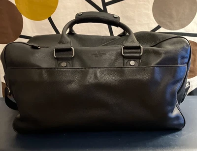 Banana Republic black leather weekender luggage bag - medium size - Image 1 of 4
