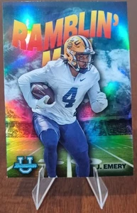 John Emery 2022 Bowman University Chrome Football "Ramblin Man" REFRACTOR # RM-7 - Picture 1 of 2