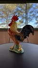 Important Coq en barbotine céramique Made in Italy
