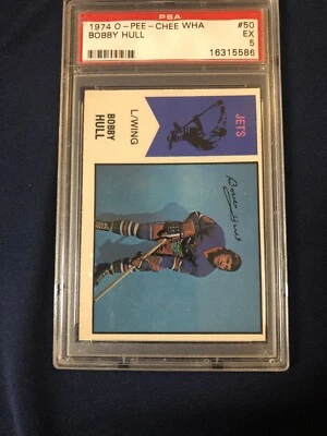 Bobby Hull 1974-75 O-Pee-Chee OPC WHA #50 PSA 5 EX Jets - Image 1 of 2