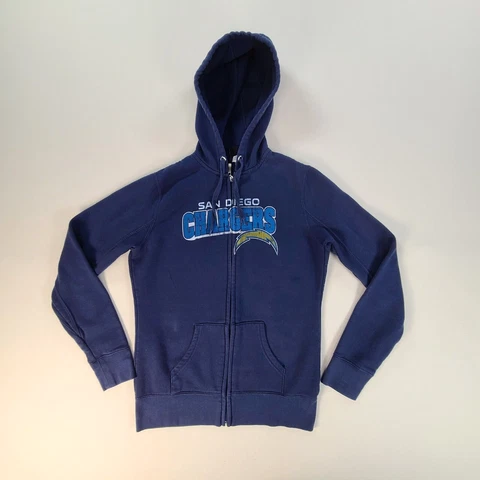 San Diego Chargers Sweater Womens Small Blue Hoodie Full Zip Football NFL Cover