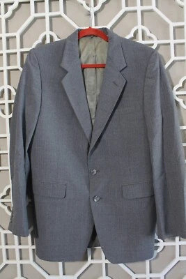 Blazer Givenchy Para Hombres 38R Gris Hecho en EE. UU. Chaqueta de Lana a Rayas 2 Botones Foto 1 de 4