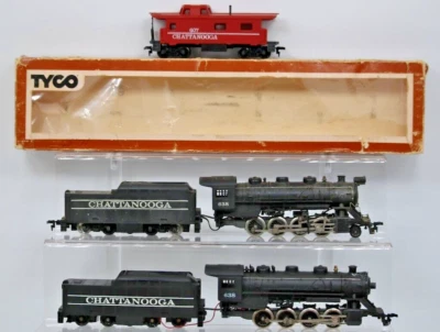 TYCO HO Scale Trains Chattanooga 638 (2) & Caboose W/Box Parts/Repair Lot 1:87 - Image 1 of 4