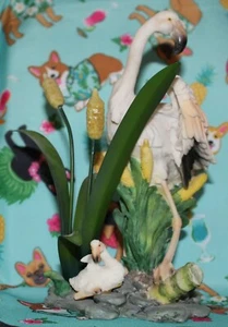 Rosa Flamingo Figur Wohndeko Poly Harz Mama & Baby - Bild 1 von 5