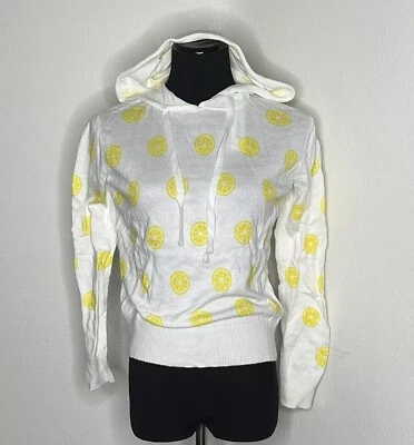 Suéteres informales Aqua para mujer medianos blancos amarillos con capucha limón manga larga Foto 1 de 4