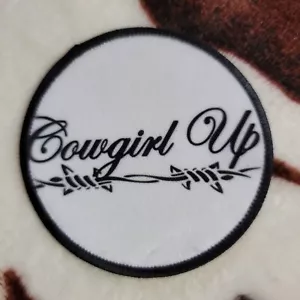 Hat Patch Cowgirl Up Sublimation DYI Fabric Patch Glue Iron On Sew - Picture 1 of 5