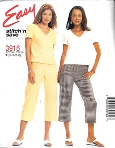 Vintage Stitch 'n Save #3916 Misses' Top & Pull-On Pants - Size 16-22 UNCUT - Picture 1 of 2