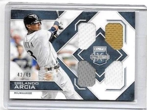 ORLANDO ARCIA 2016 PANINI ELITE EXTRA EDITION QUAD WORN 3 COLOR JERSEYS#/49 ~ RC - Picture 1 of 1