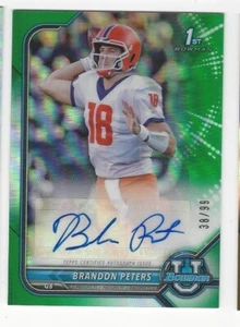 2021-22 Bowman U University 1st Chrome /99 BRANDON PETERS GREEN AUTO SN #d 38/99 - Picture 1 of 2