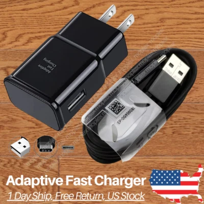 Fast Wall Charger + Type C Charging Cable For Samsung Galaxy S22 A12 A13 A32 5G - Image 1 of 4