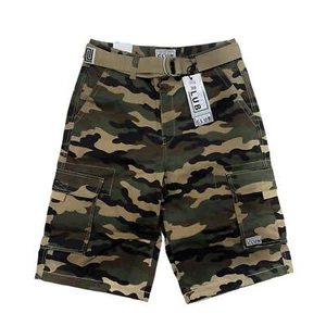 Pro Club Men's Cotton Twill Cargo Shorts With Belt - Picture 1 of 55