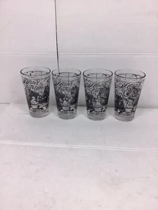 MODELO BEER & MISTER CARTOON SET OF 4 GLASS CUPS RARE, MAN CAVE, TIKI BAR - Bild 1 von 5