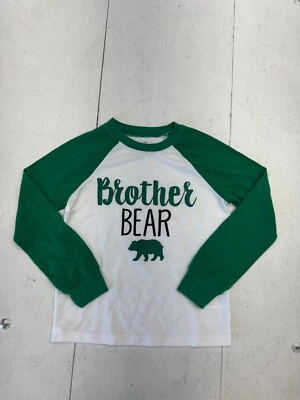 Dream Life 白色绿熊印花长袖睡衣衬衫男孩尺寸 6/7 — 第 1/4 张图片