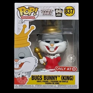 ¡Funko Pop + Protector! Looney Tunes #837 Bugs Bunny King (exclusivo objetivo) como nuevo - Imagen 1 de 12