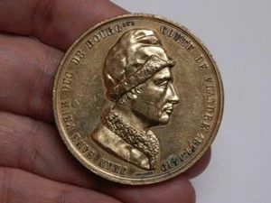 JOHN II EL INTRÉPIDO DUQUE FRANCÉS BORGOÑA VALOIS JOUVENEL MEDALLÓN MEDALLA FICTICIA - Imagen 1 de 5